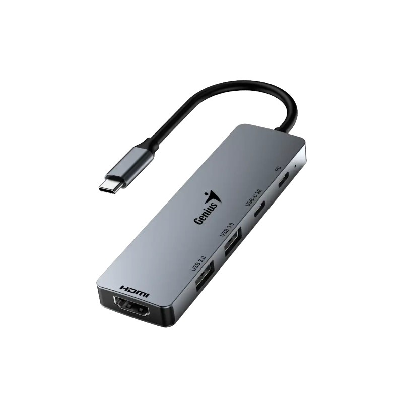 Hub Genius UH-500 USB-C 5-en-1 Gris Hub Genius UH-500 USB-C 5-en-1 Gris