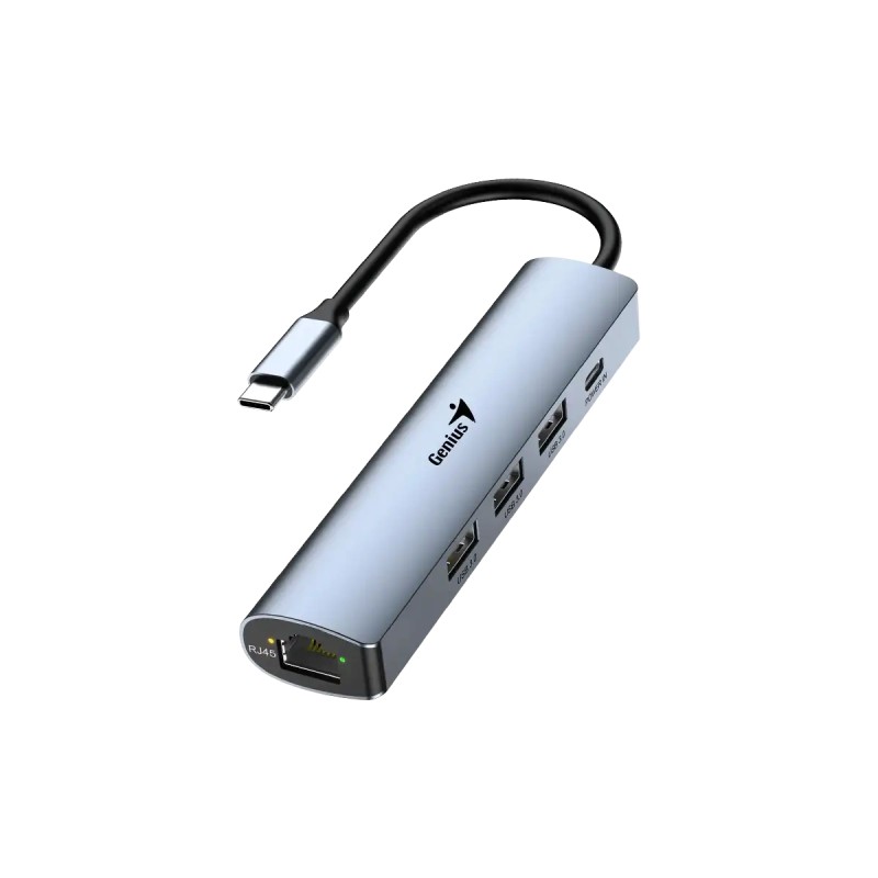 Hub Genius UH-545 USB-C 4-en-1 Gris Hub Genius UH-545 USB-C 4-en-1 Gris