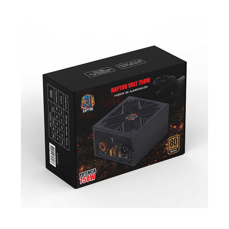 Fuente Raptor Volt 750W 80 Plus Bronze Fuente Raptor Volt 750W 80 Plus Bronze