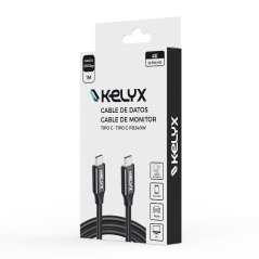 Cable Kelyx USB-C 240W 20Gbps 1m Negro
