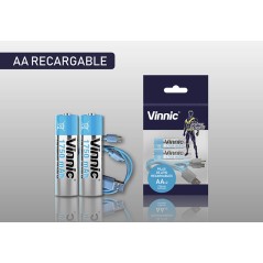 Kit Baterías Vinnic AA 1600 mAh Recargable USB-C