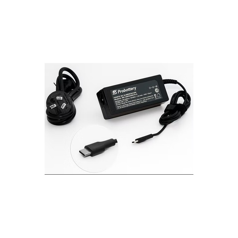 Cargador ProBattery 65W 20V 3.25A Lenovo Type-C Cargador ProBattery 65W 20V 3.25A Lenovo Type-C