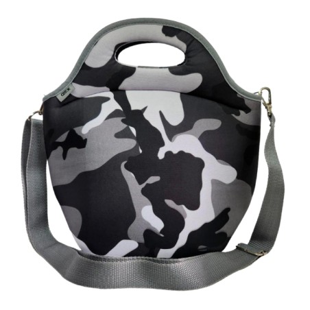 Lunchera neoprene camuflado gris