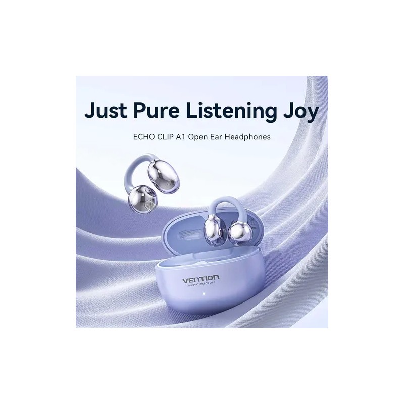 Auriculares Open Ear Bluetooth 5.4 Vention Echo Clip A1 NBWVD Purple Auriculares Open Ear Bluetooth 5.4 Vention Echo Clip A1 NBWVD Purple