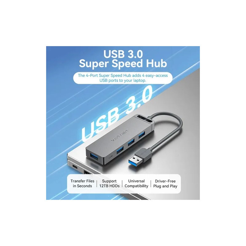 Hub USB 3.0 Vention CHLHF 4 Puertos 1m Hub USB 3.0 Vention CHLHF 4 Puertos 1m