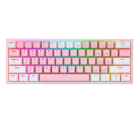 Teclado Redragon K616 Fizz Pro Pink/White RGB SP