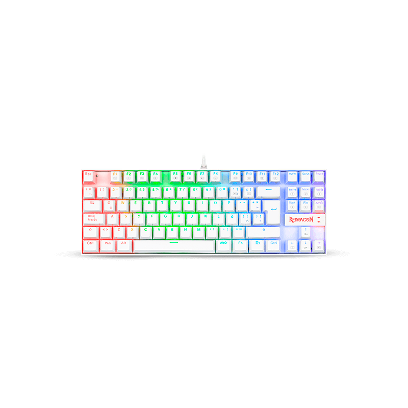 Teclado Redragon Kumara K552W White RAINBOW